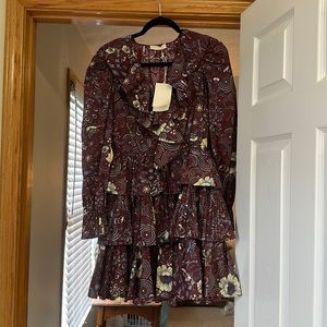 NWT Ulla Johnson short tiered ruffle dress. Size 6. Never worn.